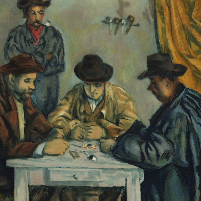 Paul Cezanne After The Card Players - Apres Les Joueurs de cartes - color etching aquatint Jacques Villon detail