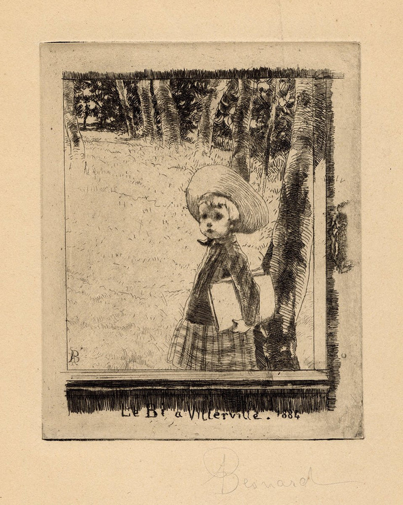 Paul Albert Besnard - Le Bi à Villerville - Robert Besnard - 1884 etching - young boy with drawing pad in hand