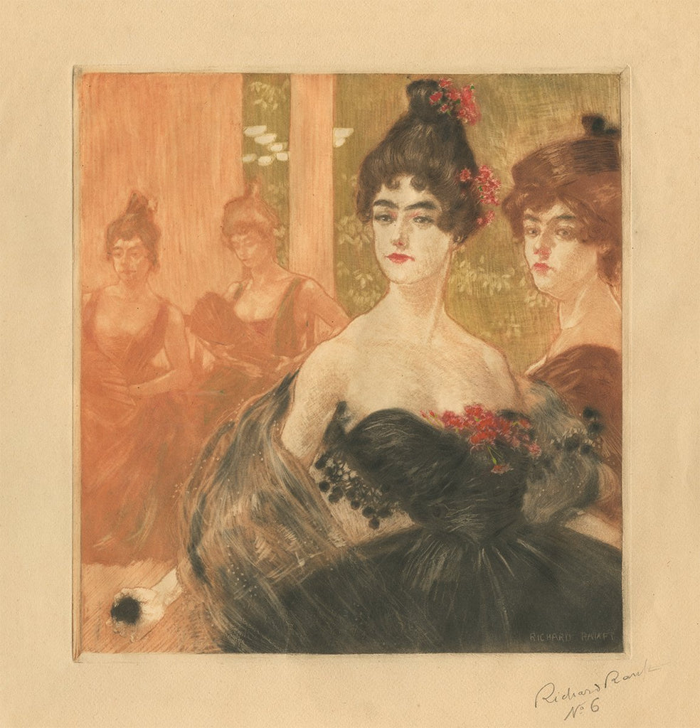 Richard Ranft: At the Ball, belle epoque color etching aquatint Swiss ...