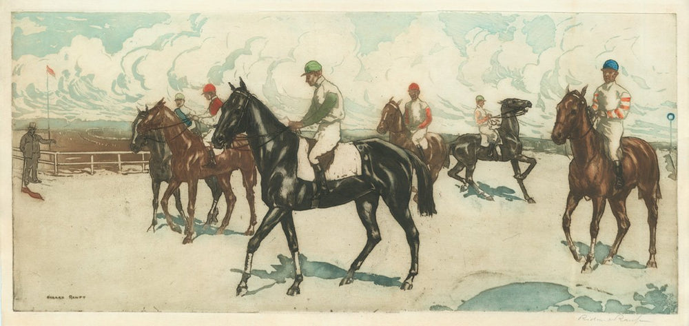 Richard Ranft Tree Richard Ranft: The Start of the Race, color aquatint, belle epoque ...