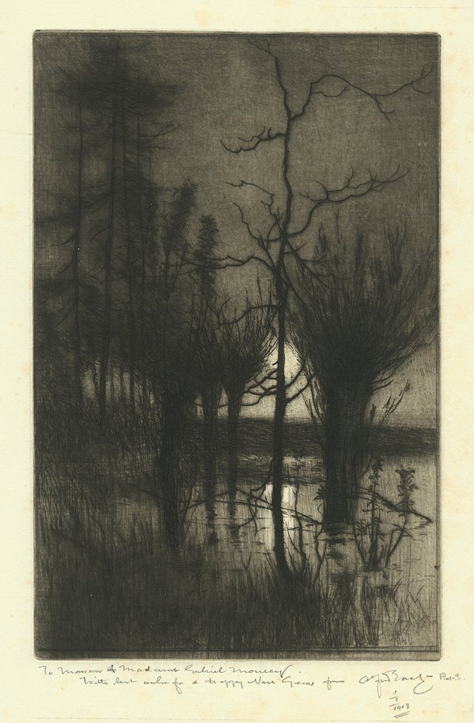 Sir Alfred East - Rising Moon - New Year's Wishes 1903 - etching roulette