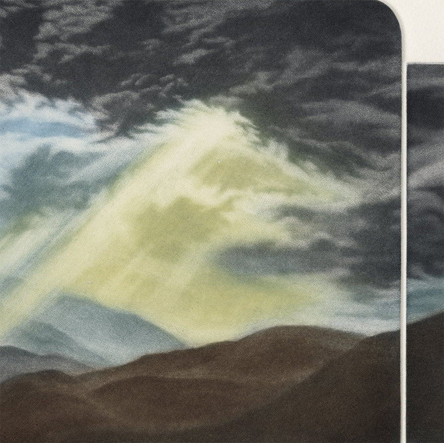 Susan Jameson - Winter Storm - break in the clouds - color mezzotint - detail