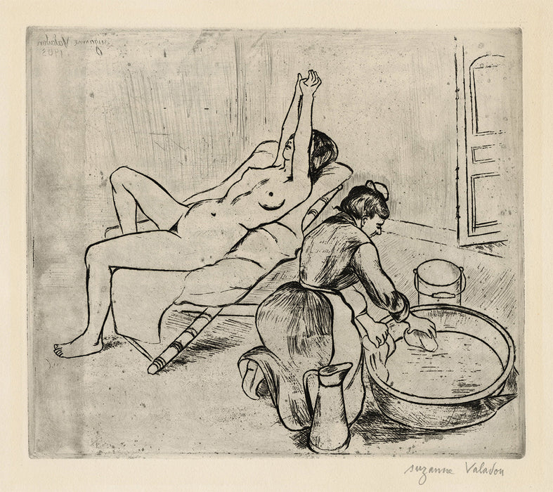 Suzanne Valadon - Adele Prepares the Tub and Kitty with the Raised Arms - main 