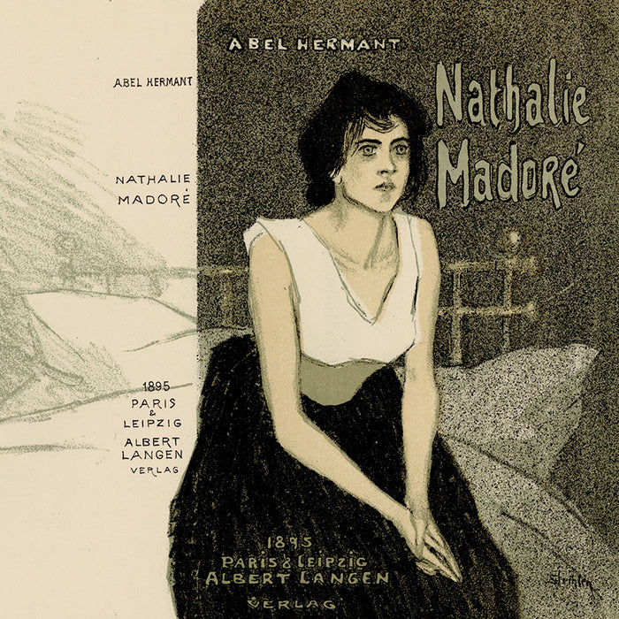 Theophile-Alexandre Steinlen - Nathalie Madore - book cover - Abel Hermant - pensive woman sitting on a bed - detail