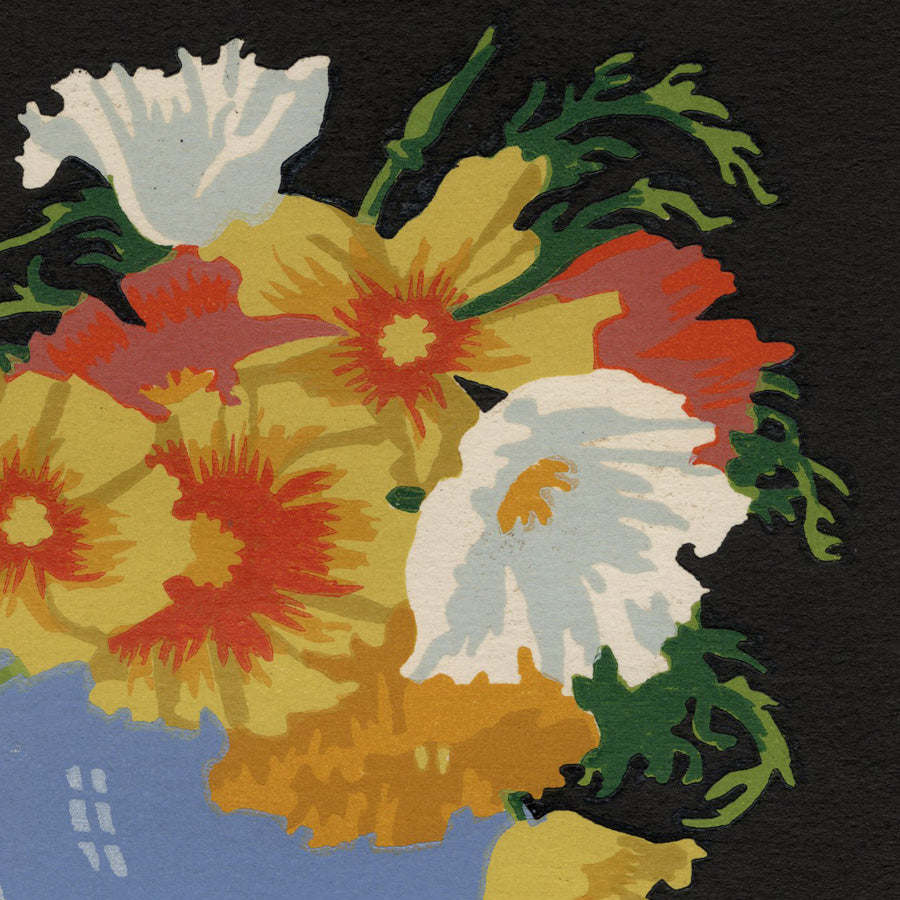 Thomas Todd Blaylock - Califonian Poppies - color woodblock print - detail