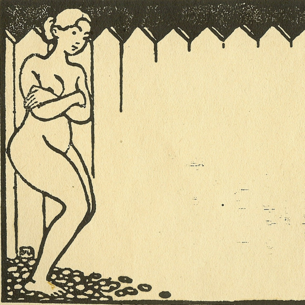 Felix Vallotton - Femme Nue a la Palissade - Nude Woman by a fence - woodcut - Vallotton & Goerg 117-126
