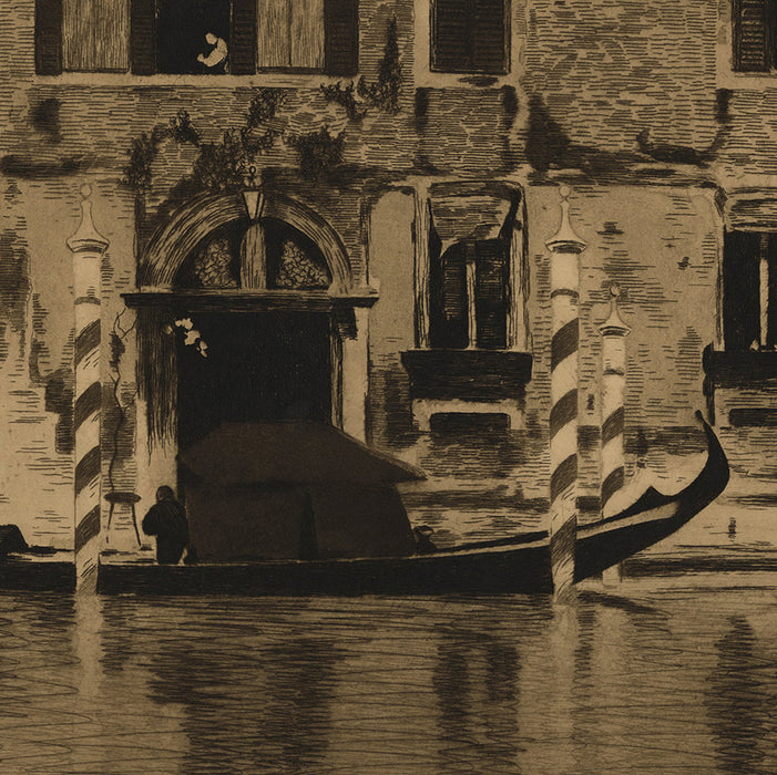 Willem Witsen - Ventie Gondel met opbouw in het Canale Grande - Venice Venezia - detail