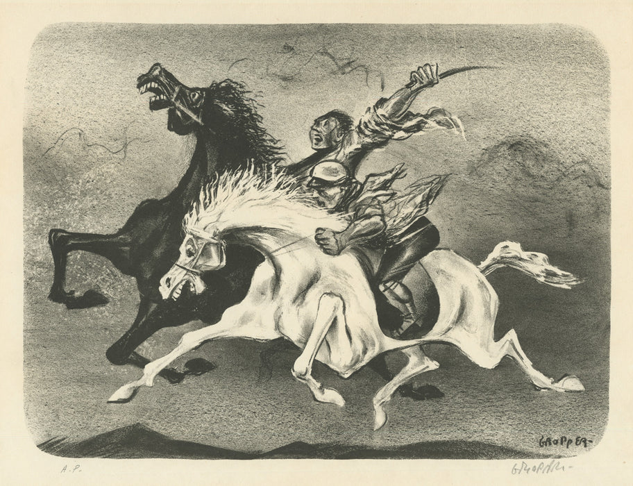 William Gropper - Horsemen - lithograph - 1935