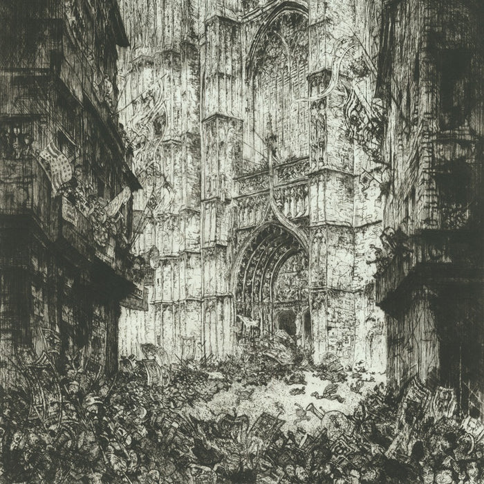 Etching - by DE BRUYCKER, Jules - titled: The Antwerp Cathedral