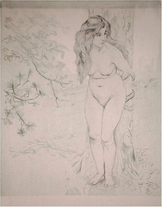 Color etching and aquatint - by MAURIN, Charles - titled: Eve