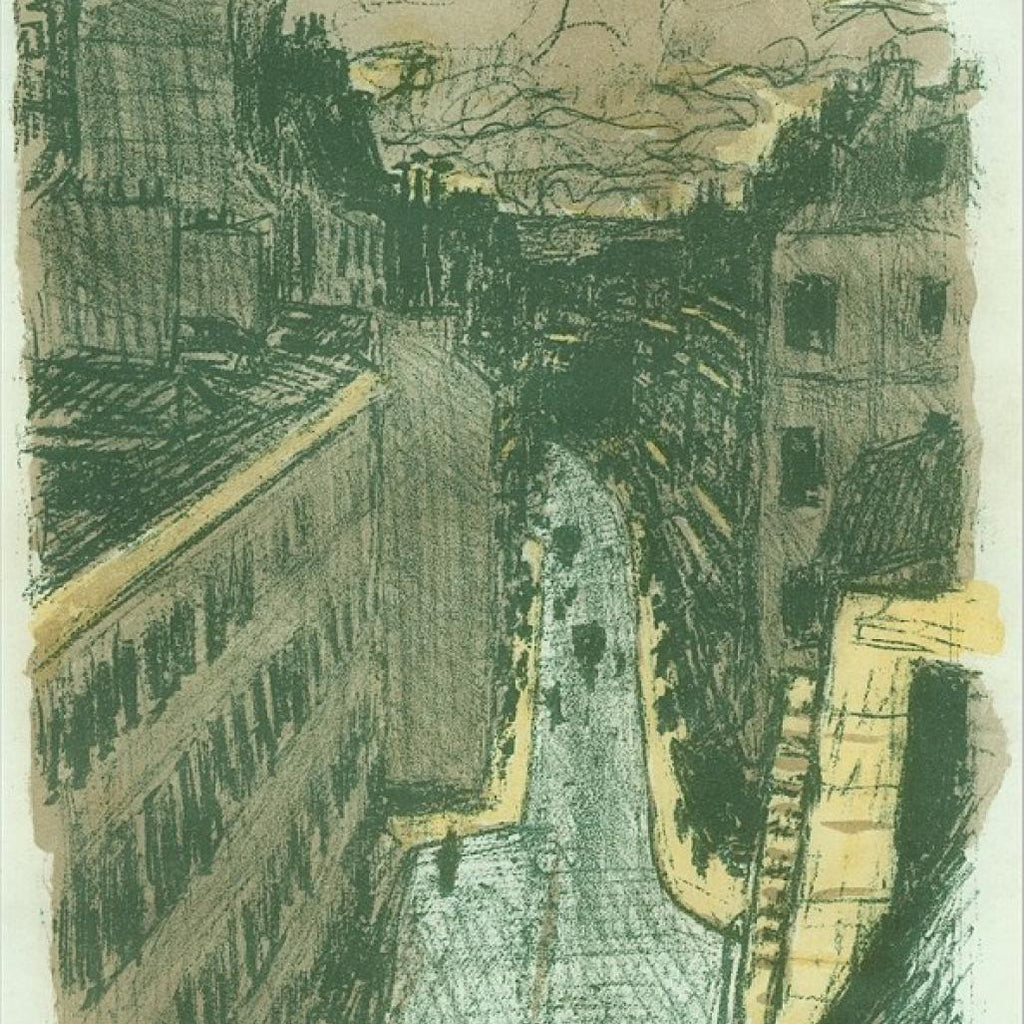 color lithograph by Pierre Bonnard titled Rue Vue d'En Haut from the series Quelques Aspects de la Vie de Paris