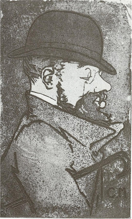 Etching and aquatint - by MAURIN, Charles - titled: Portrait de Toulouse-Lautrec
