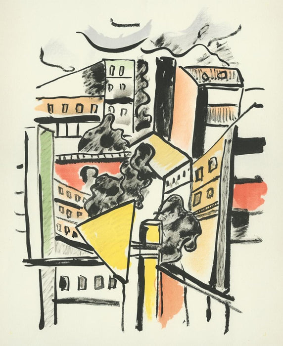 Color lithograph - by LEGER, Fernand - titled: The Roofs