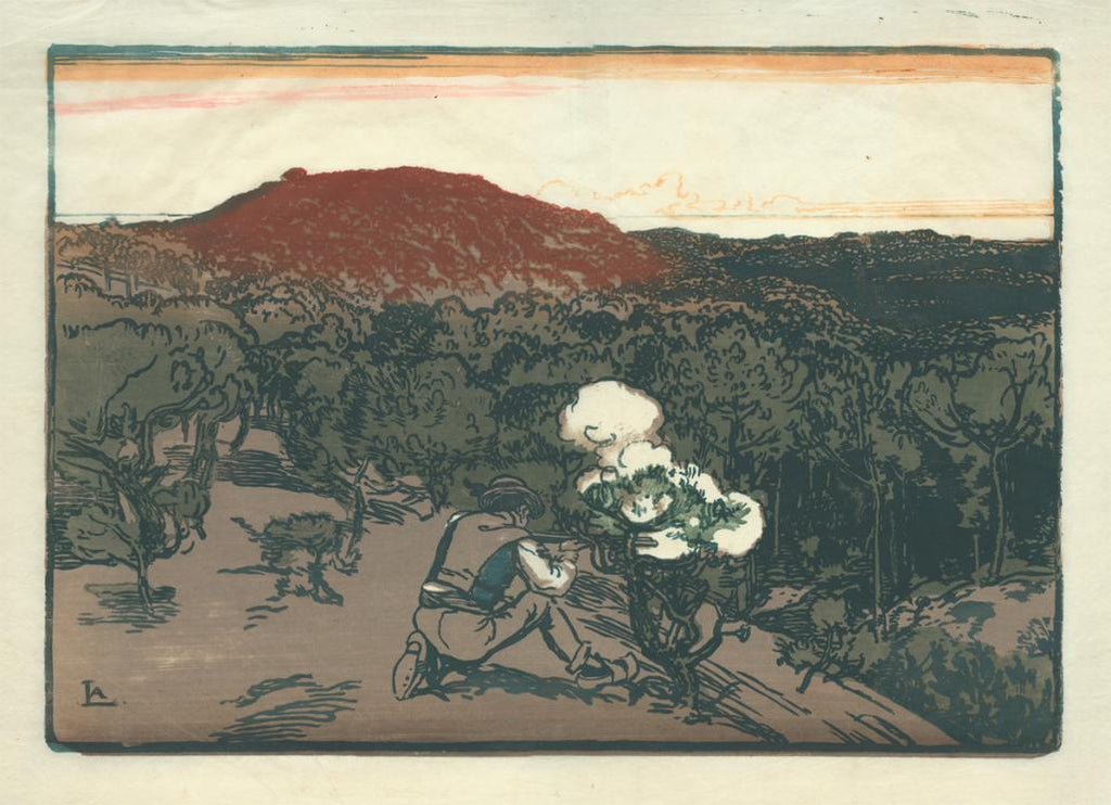 Auguste Lepere - color woodcut original - original hunting work of art