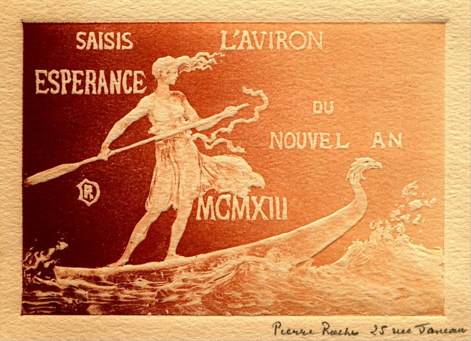 Gypsograph - by ROCHE, Pierre - titled: Saisis l'Aviron - EspŽrance du Nouvel An MCMXIII