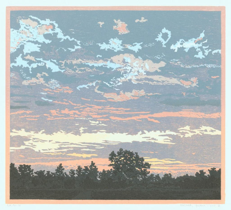 Color woodcut reduction - by POSTMA, Grietje - titled: 2012-V