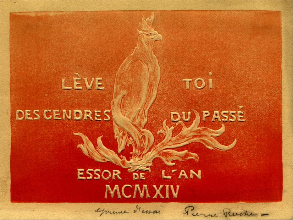 Gypsograph - by ROCHE, Pierre - titled: L?ve Toi des Cendres du PassŽ - Essor de l'An MCMXIV