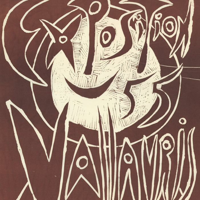 Linocut - by PICASSO, Pablo - titled: Exposition Vallauris 55